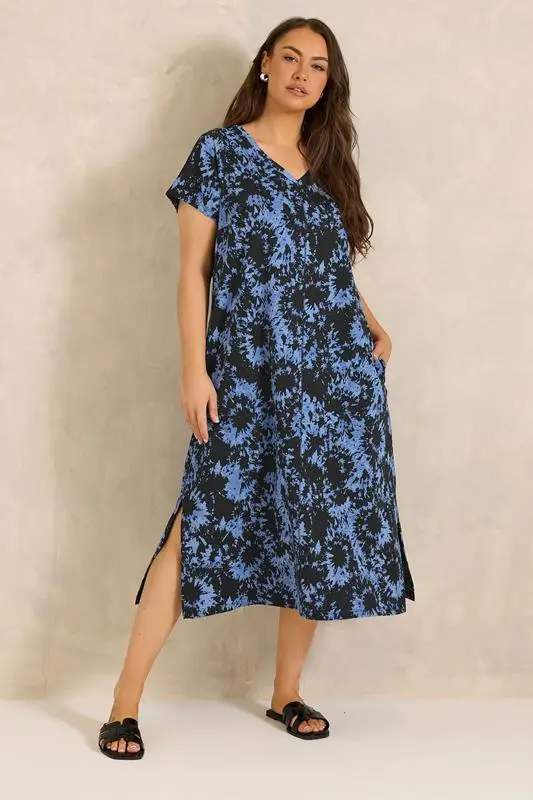 Black Tie Dye Cotton Dress