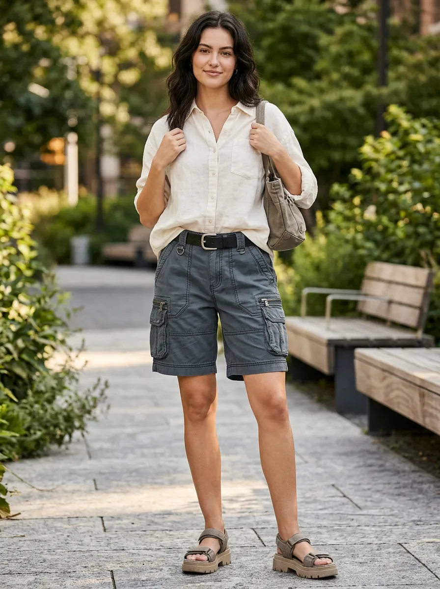 Women's Casual Outdoor Multi-Pocket Cargo Shorts