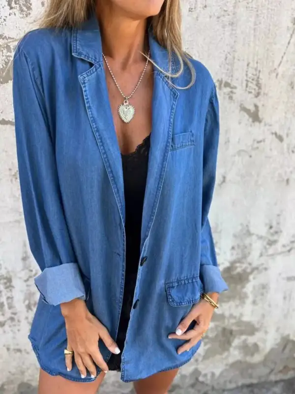 Full Size Button Down Blazer Plus Size