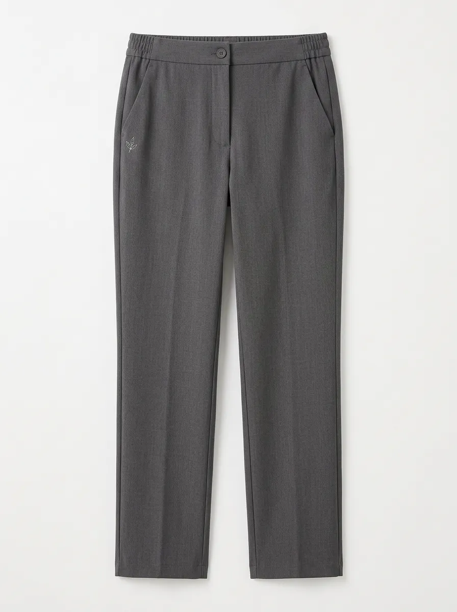 Women's Modern Weekend Leaf Logo Printed Mid Rise Straight Leg Pants