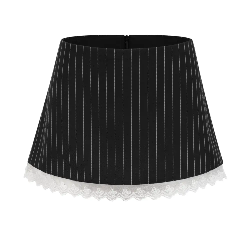 Printed Lace A Line Skirt