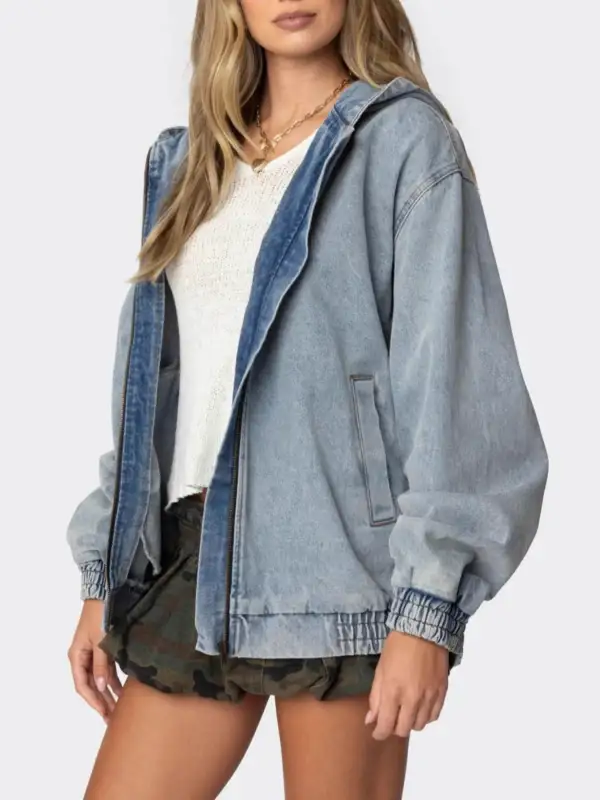 Hooded Oversized Zip Up Jacket