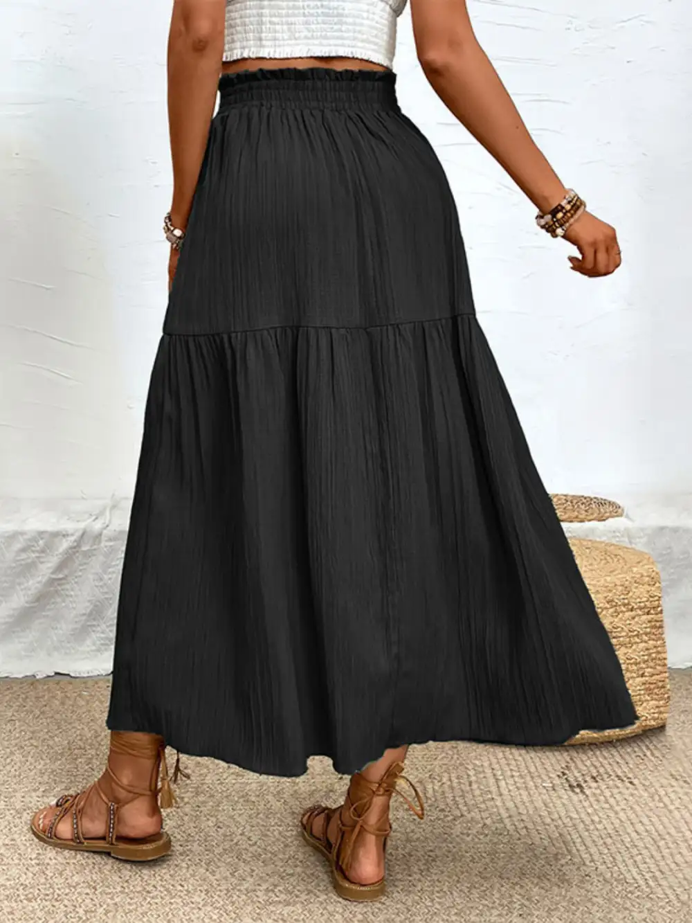 Side Slit Frill Skirt