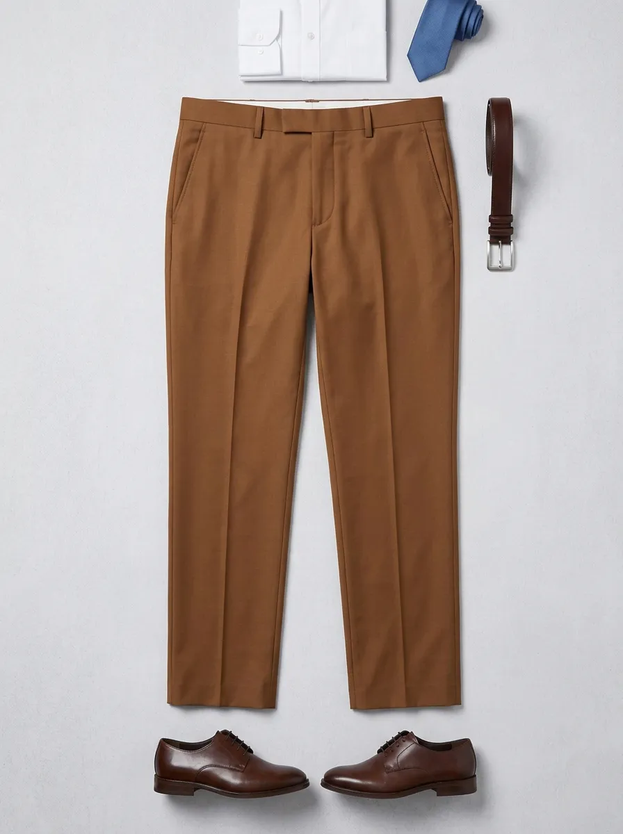 Straight-Leg Men's Tailored Suit Trousers