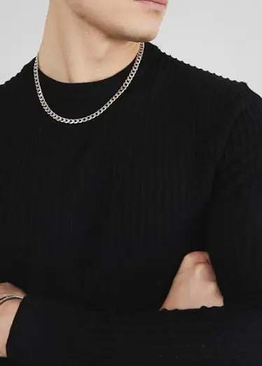 Men's Black  Slim Fit Checkerboard T-Shirt