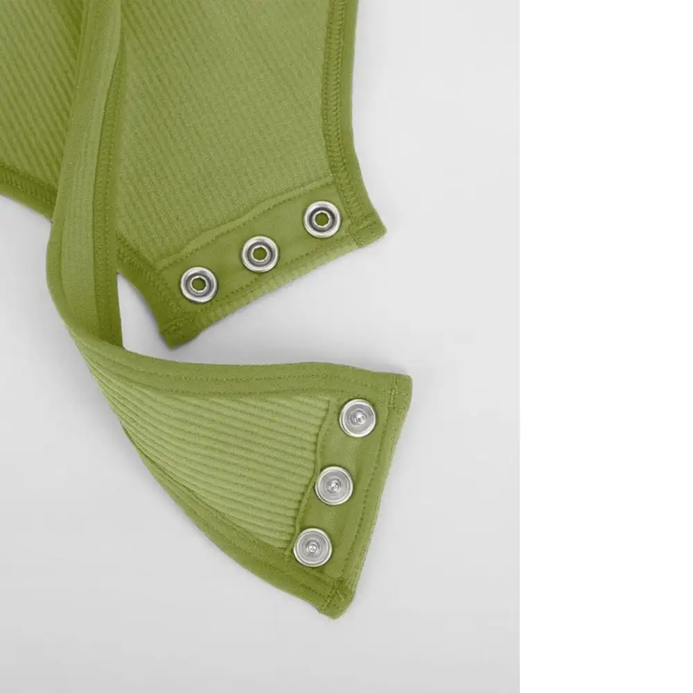 Ribbed Cutout Long Sleeve Thong Bodysuit