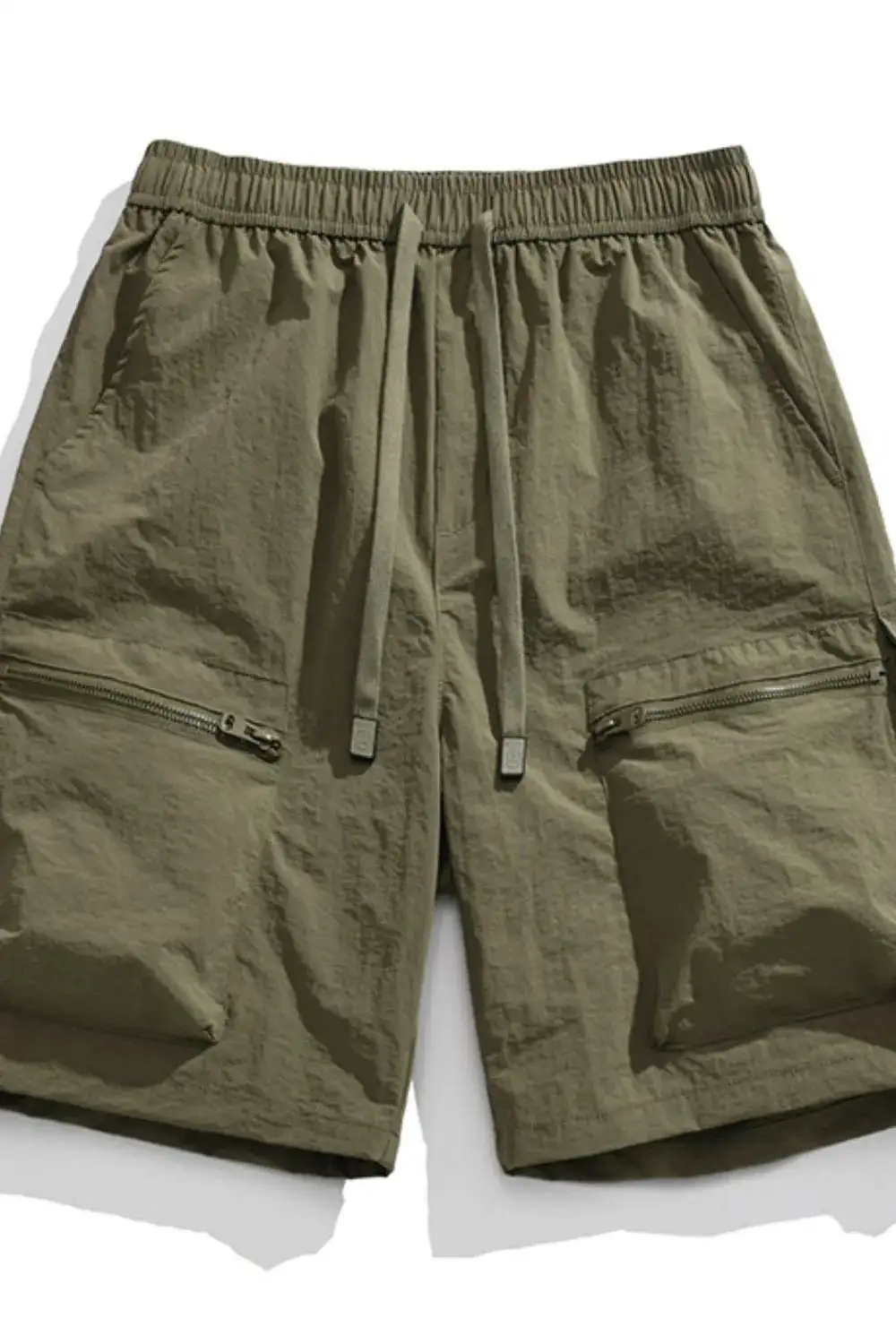 Versatile Drawstring Pocket Detail Washed Cargo Shorts