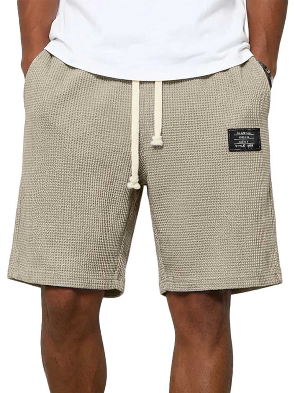 Structured Textured Knit Seamed Detail Shorts