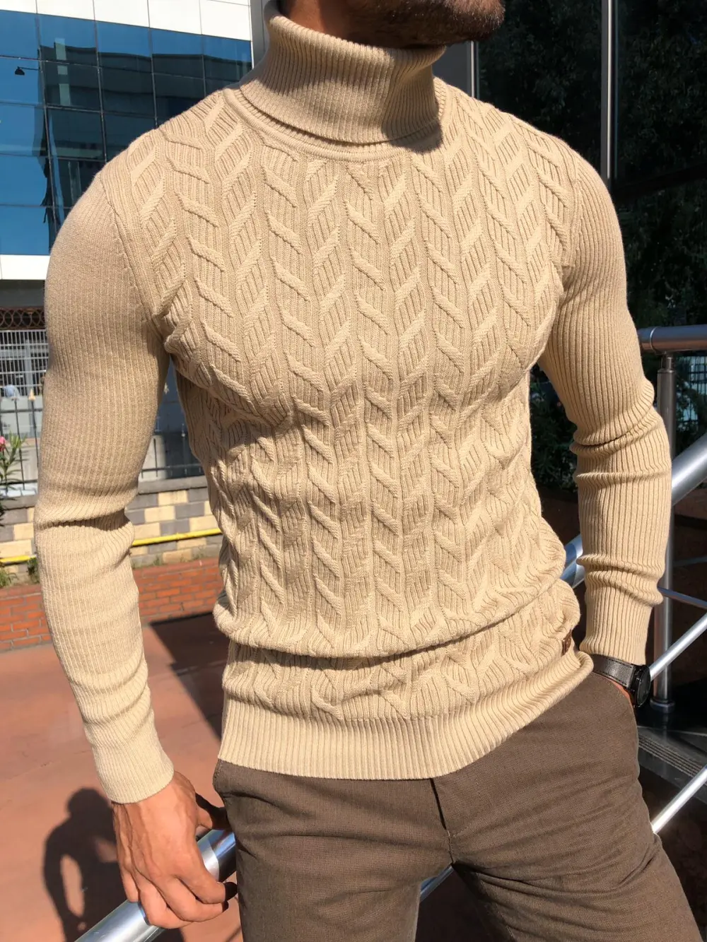 Tailored Slim Fit Knit Turtleneck Sweater