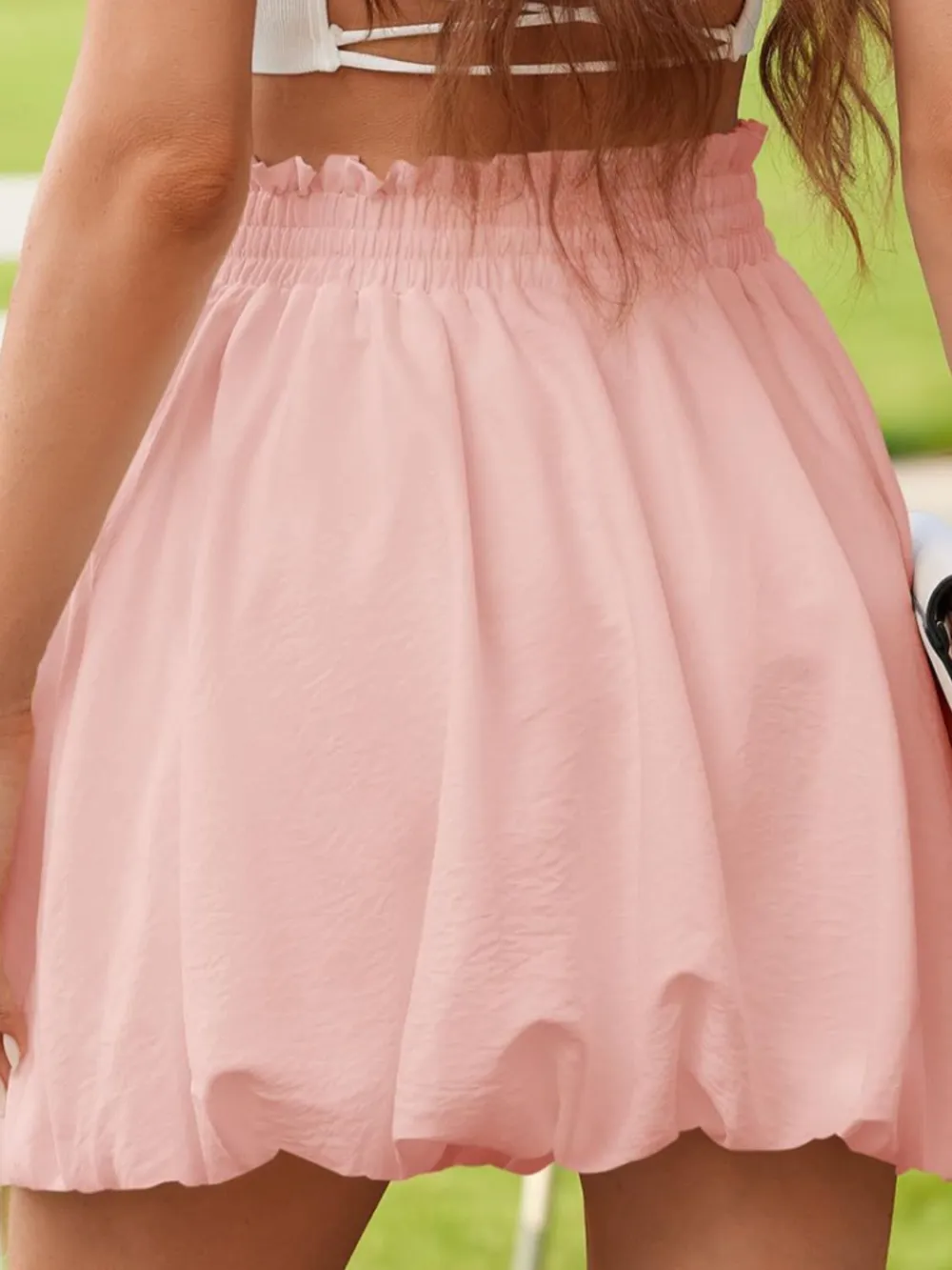 Smocked Frill Mini Skirt