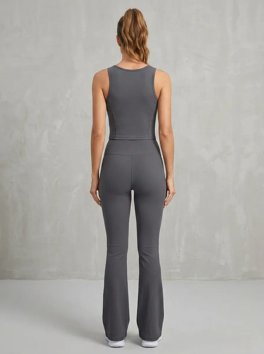 Studio Zip-Up Women's Tank Top Flare Pants Active Set