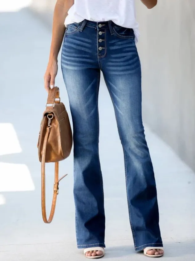 Vintage Style Bell Bottom Denim Jean