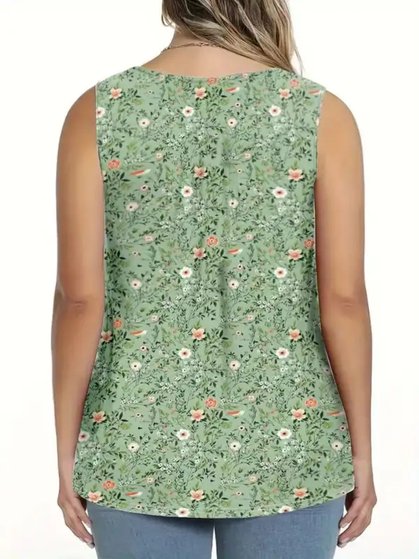 Full Size Button Detail Tank Plus Size