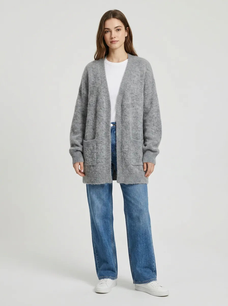 Women's Open-Front Knit Cardigan Open-Front