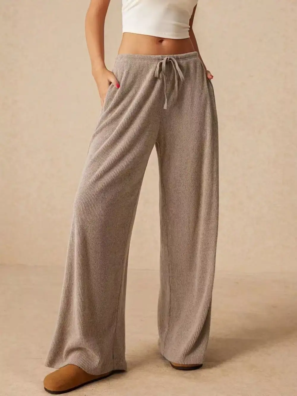 Weekend Drawstring Wide Leg Pants
