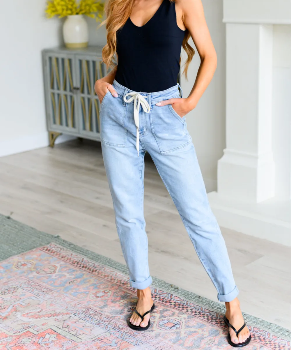 High Rise Vintage Denim Jogger
