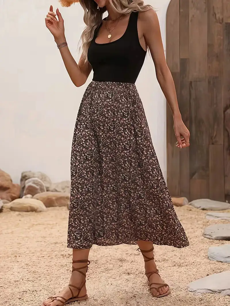 Floral A-Line Bohemian Maxi Dress