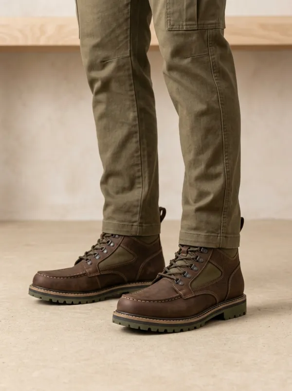 Men's Hiking Topographic Pattern Work Boots