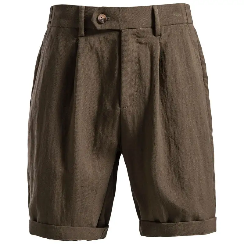 Men's Rolled Hem Tailored Linen Shorts