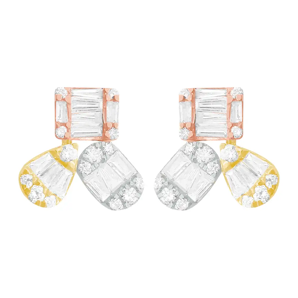 Polished Delicate Gem Detail Stud Earrings