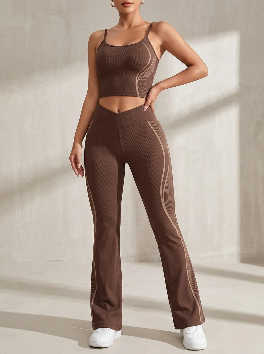 Ribbed Paneled Flare Active Set