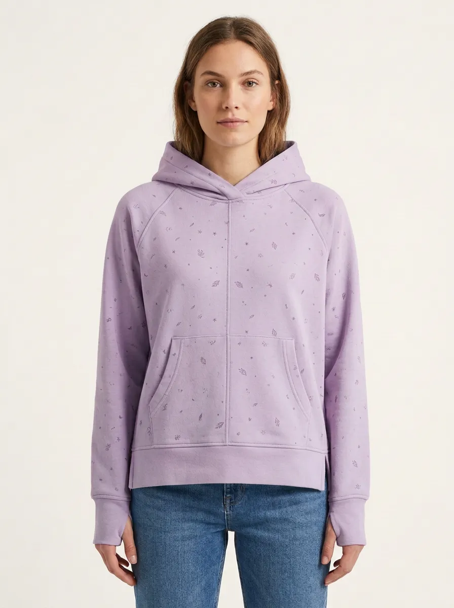 Women's Classic Botanical Leaf Nature Inspired Graphic Hoodie