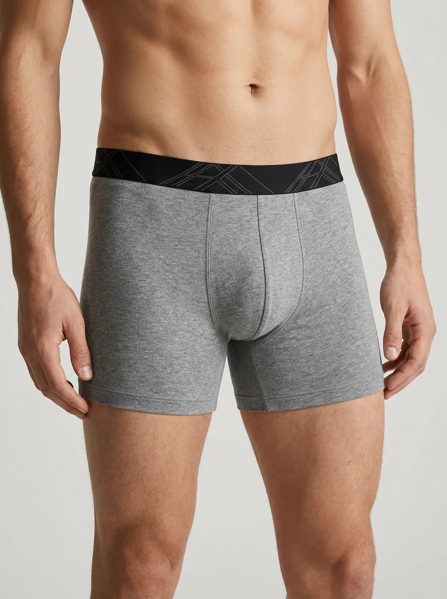 Men's Mixed Color Minimalist Geometric Waistband 3-Pack Boxer Briefs