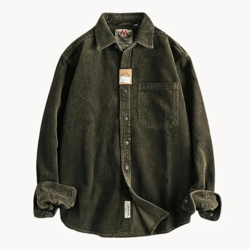 Brown Corduroy Long Sleeve Shirt