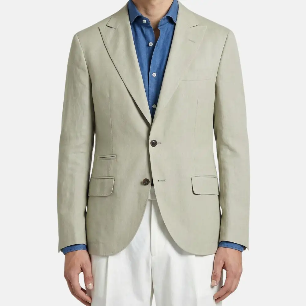 Silk Linen Cotton Blazer Jacket