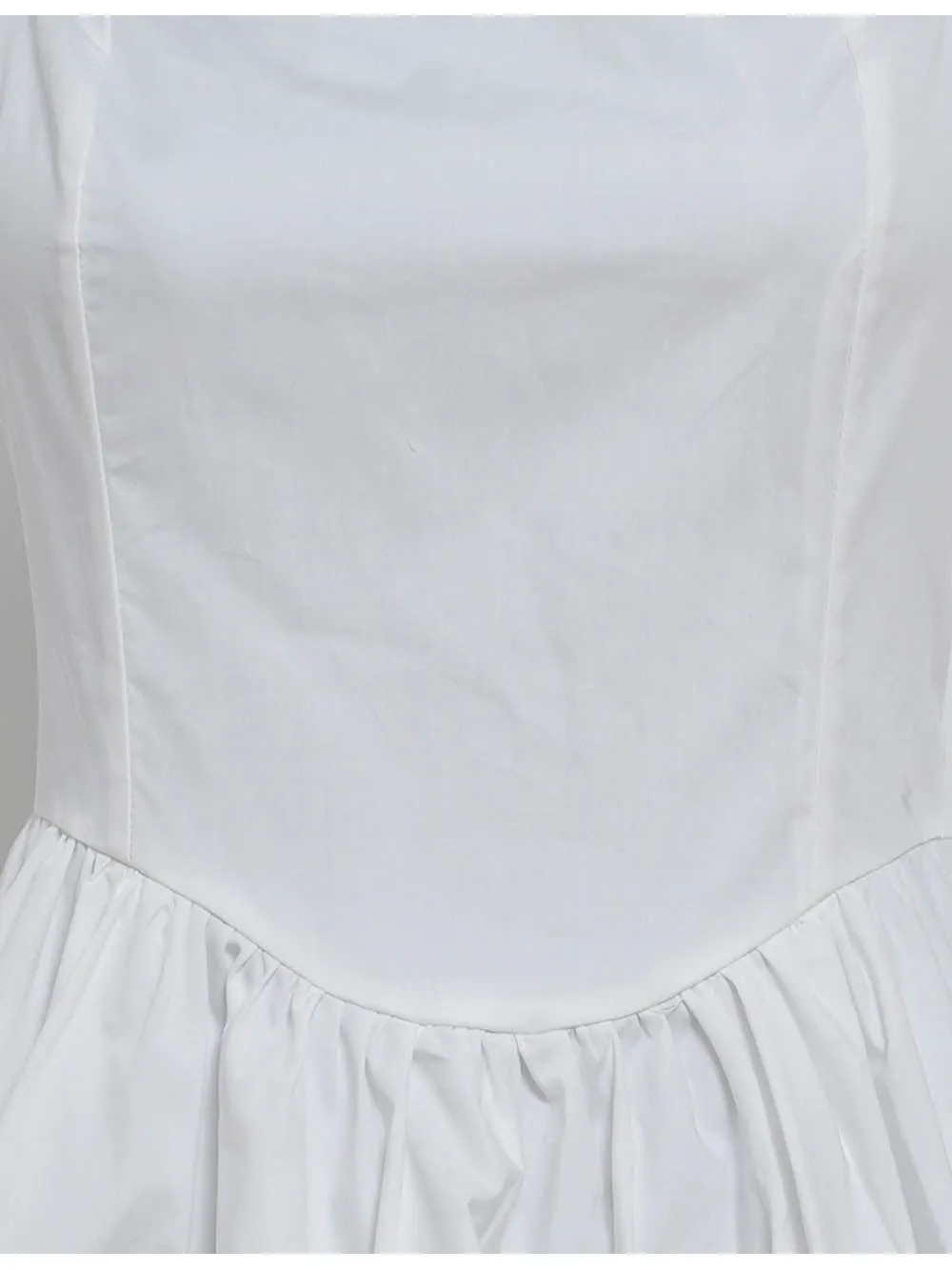 Halter Neck Bow Solid Color Puff Hem Mini Dress