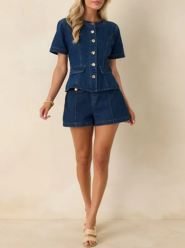 Indigo Denim Shorts