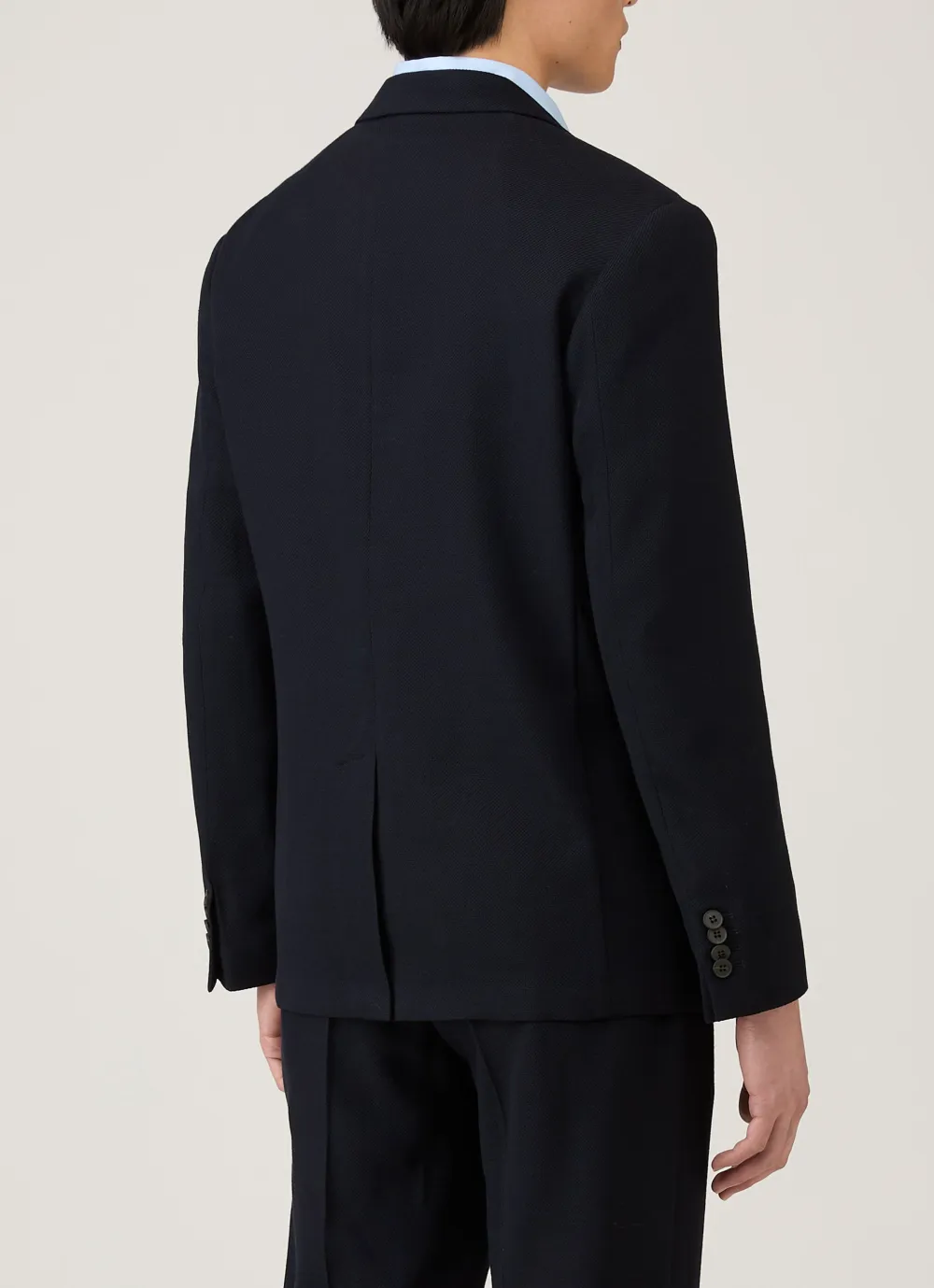 Unstructured Textured Wool Blazer