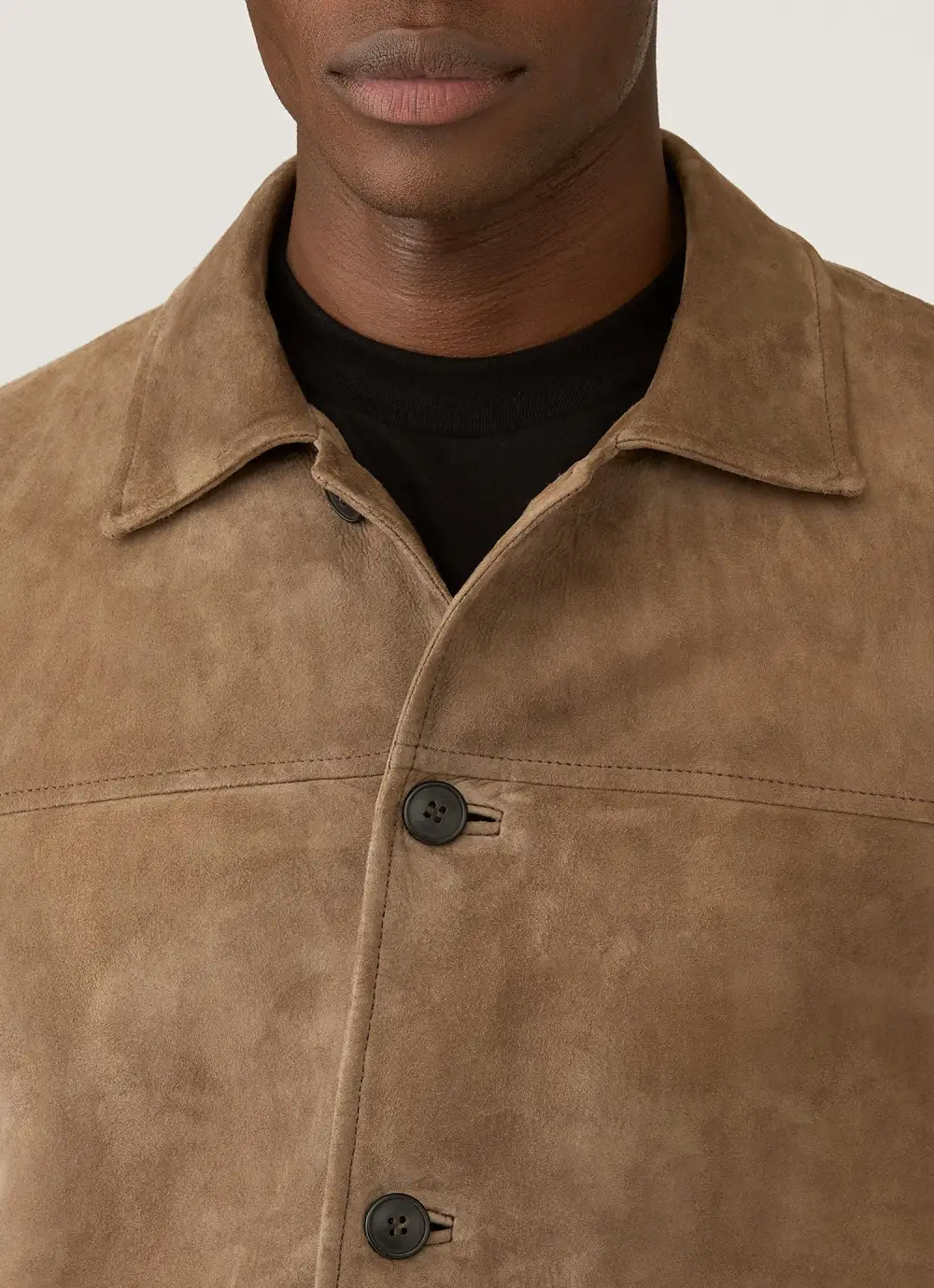 Clean Silhouette Suede Jacket