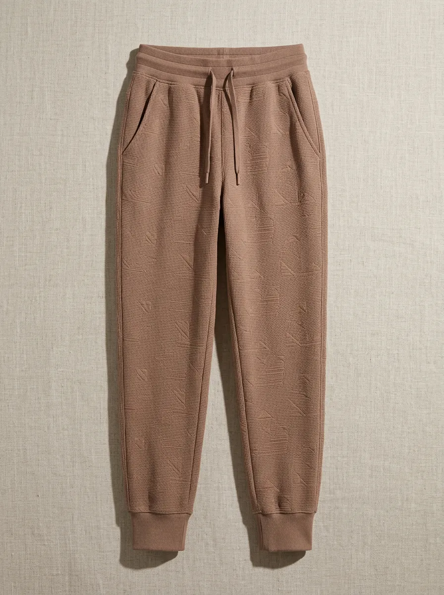 Women's Geometric Waffle Texture Printed Joggers
