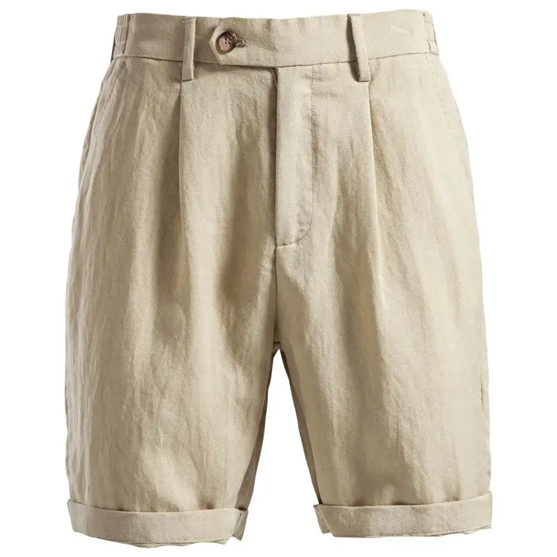 Men's Rolled Hem Tailored Linen Shorts