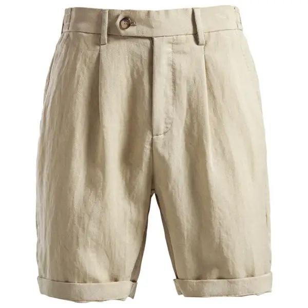 Men's Rolled Hem Tailored Linen Shorts