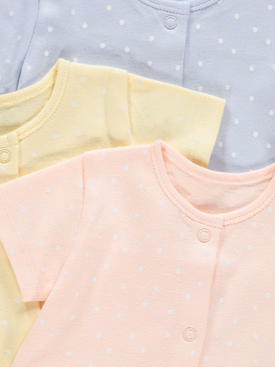 Pastel Polka Dot Rompers 3 Pack detail 1