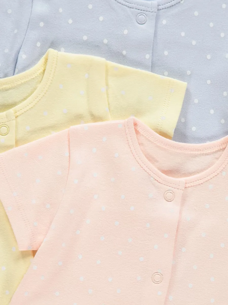Pastel Polka Dot Rompers 3 Pack