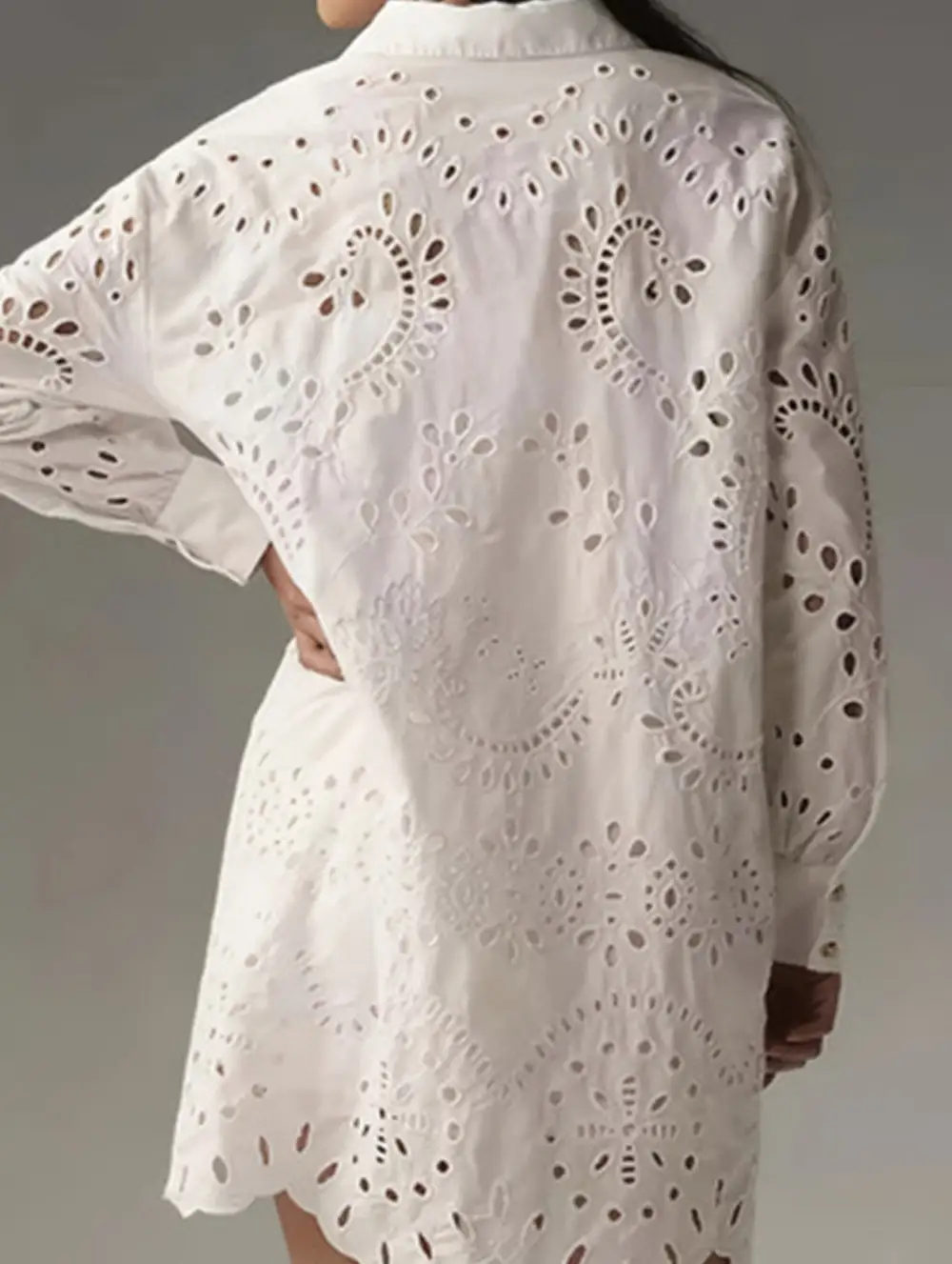 Openwork Buckle Lapel Shirt