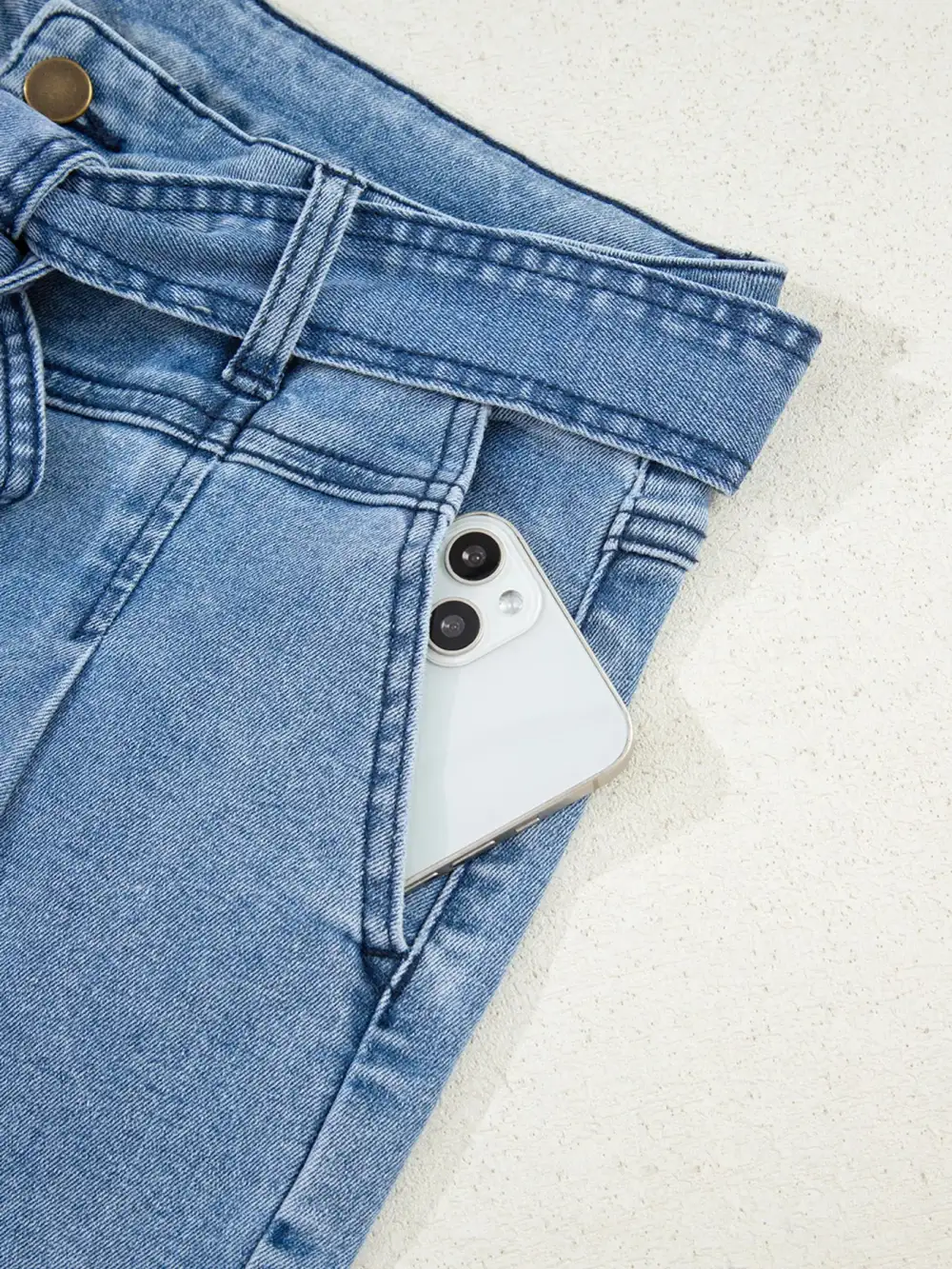 High Rise Raw Hem Denim Jeans