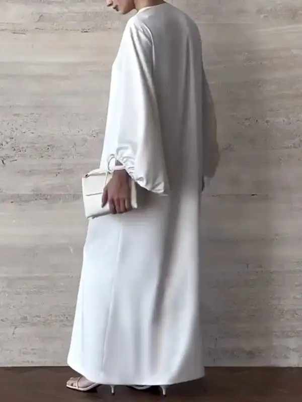 Loose Neck Shirt Maxi Dress