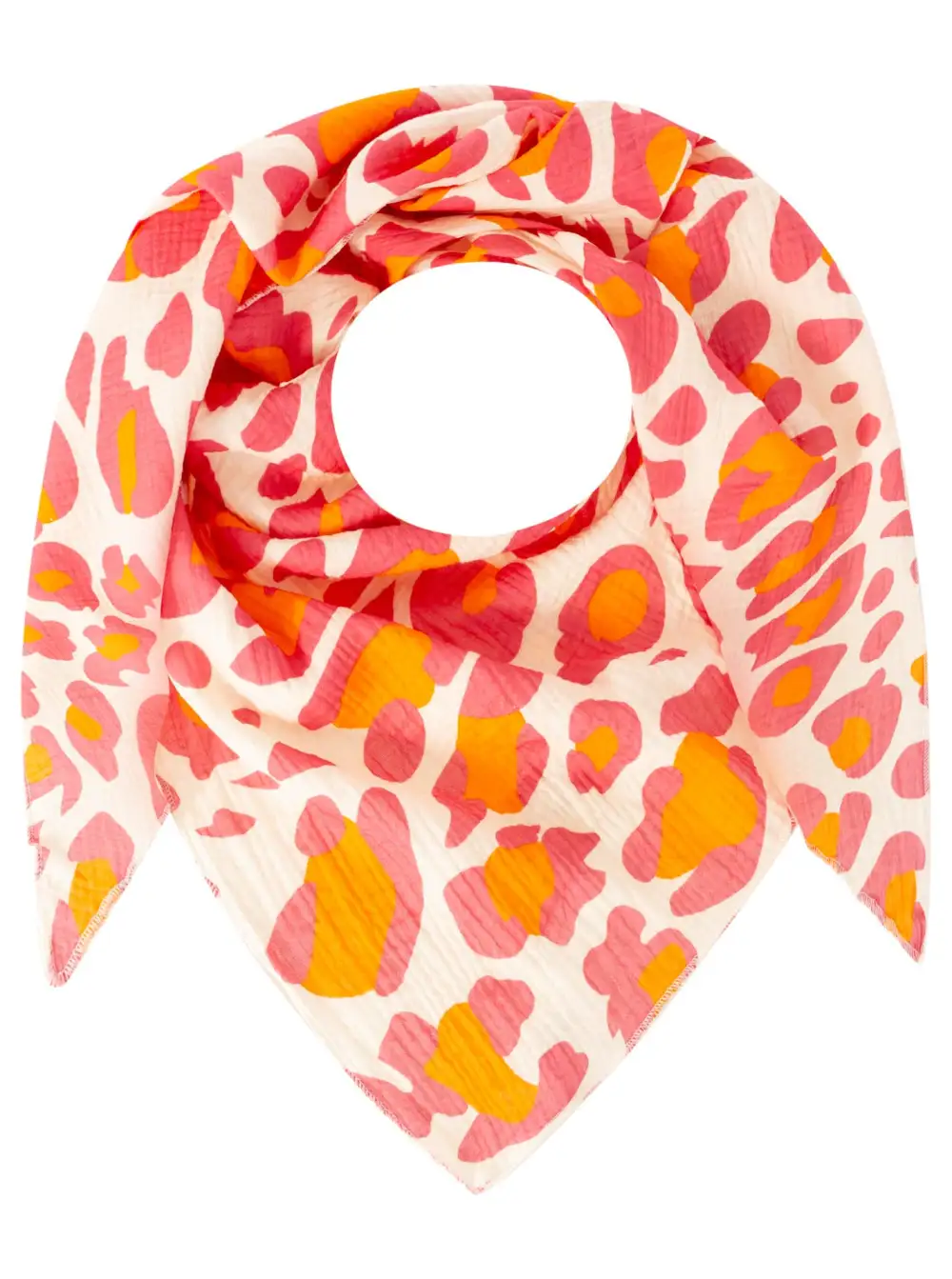 Textured Minimal Cotton Wool Leopard Pattern Fashion Scarf