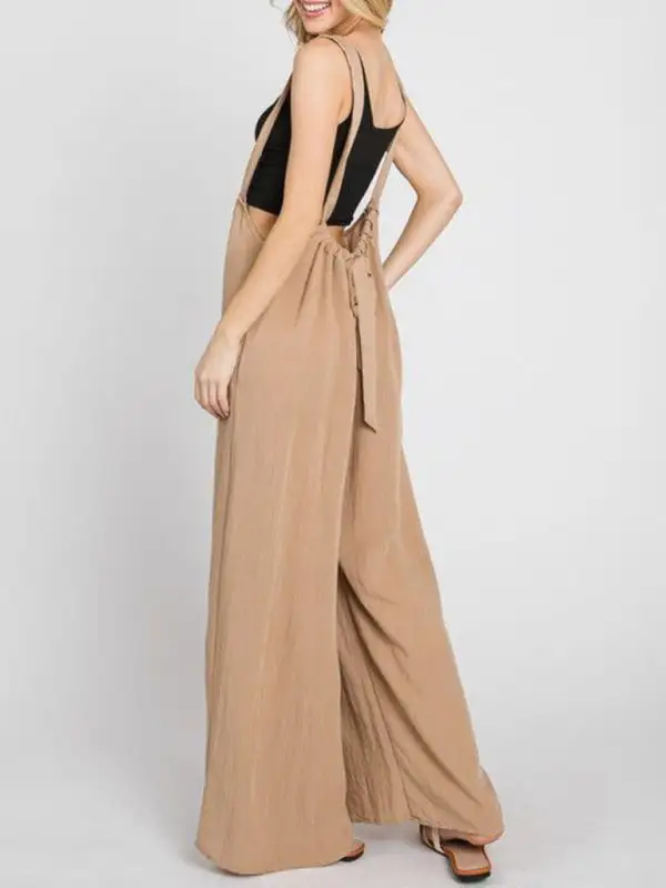 Jumpsuit Clean All Match Lace Up Pants