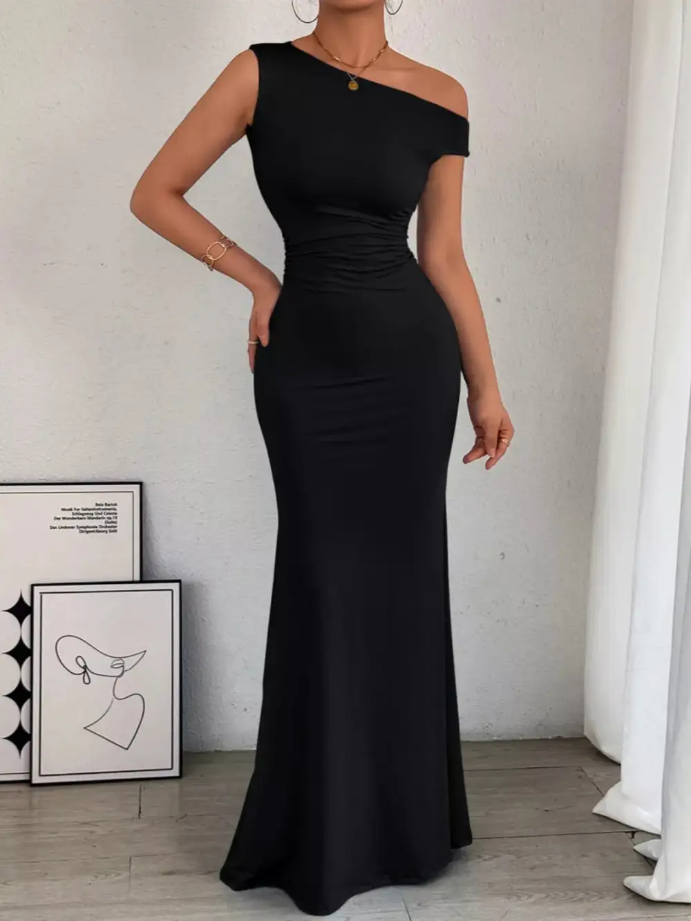 Easy Fit Ruched Maxi Dress