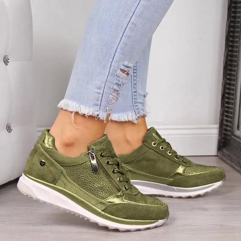  Orthopedic Zip Up Lace Sneakers Apparel