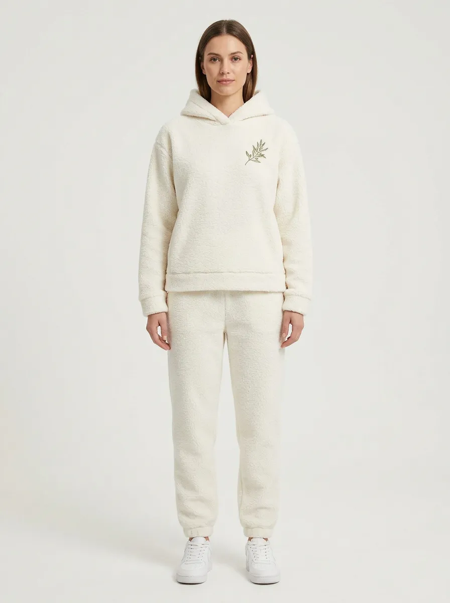 Women's Botanical Branch Embroidered Hoodie Jogger Set