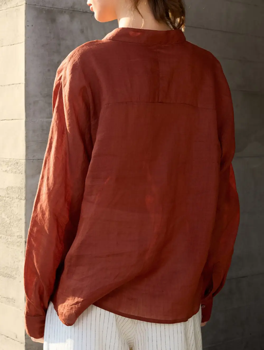 Ramie V Neck Lightweight Top