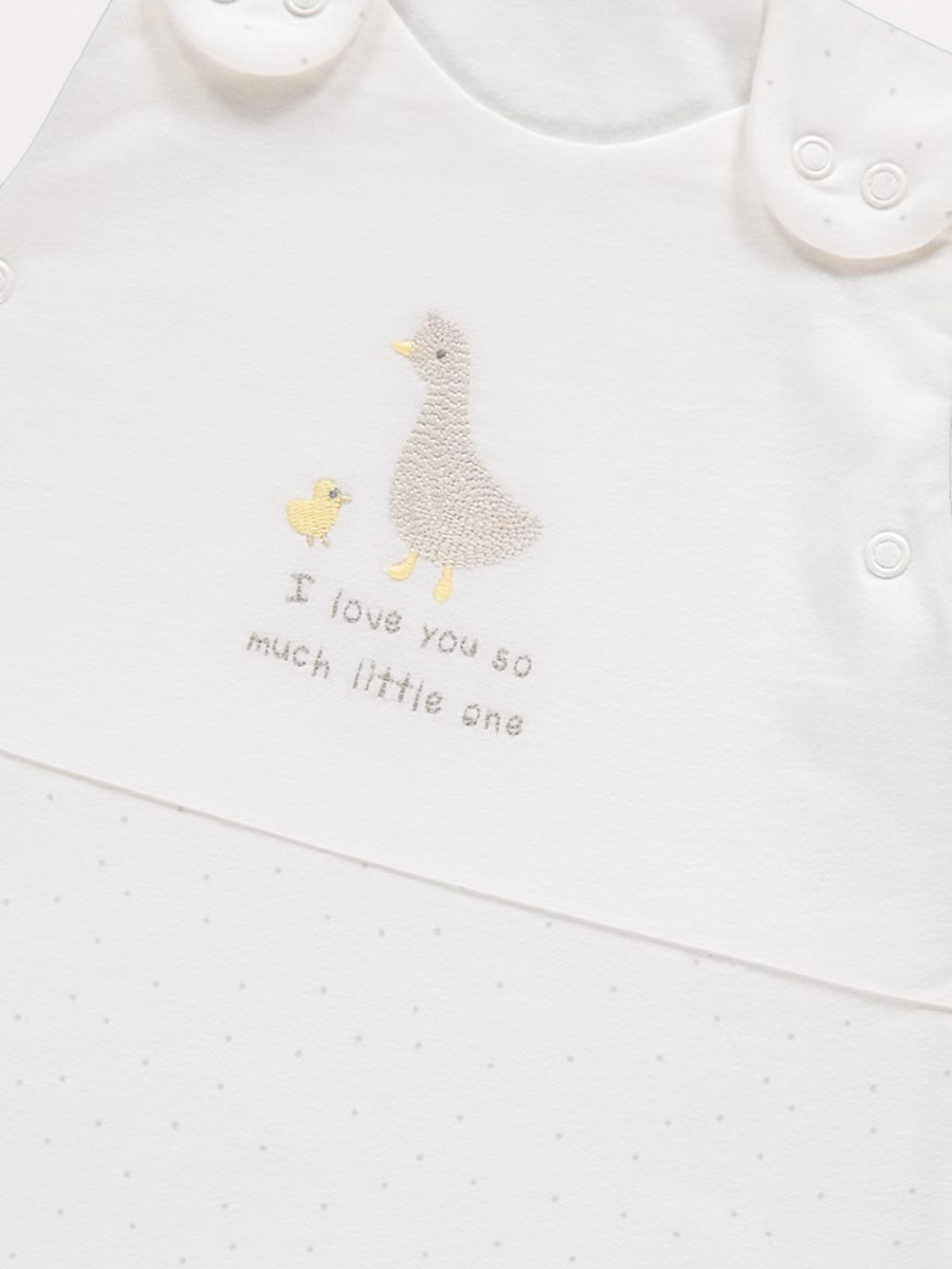 White Embroidered Goose Sleeping Bag 1 Tog detail 1