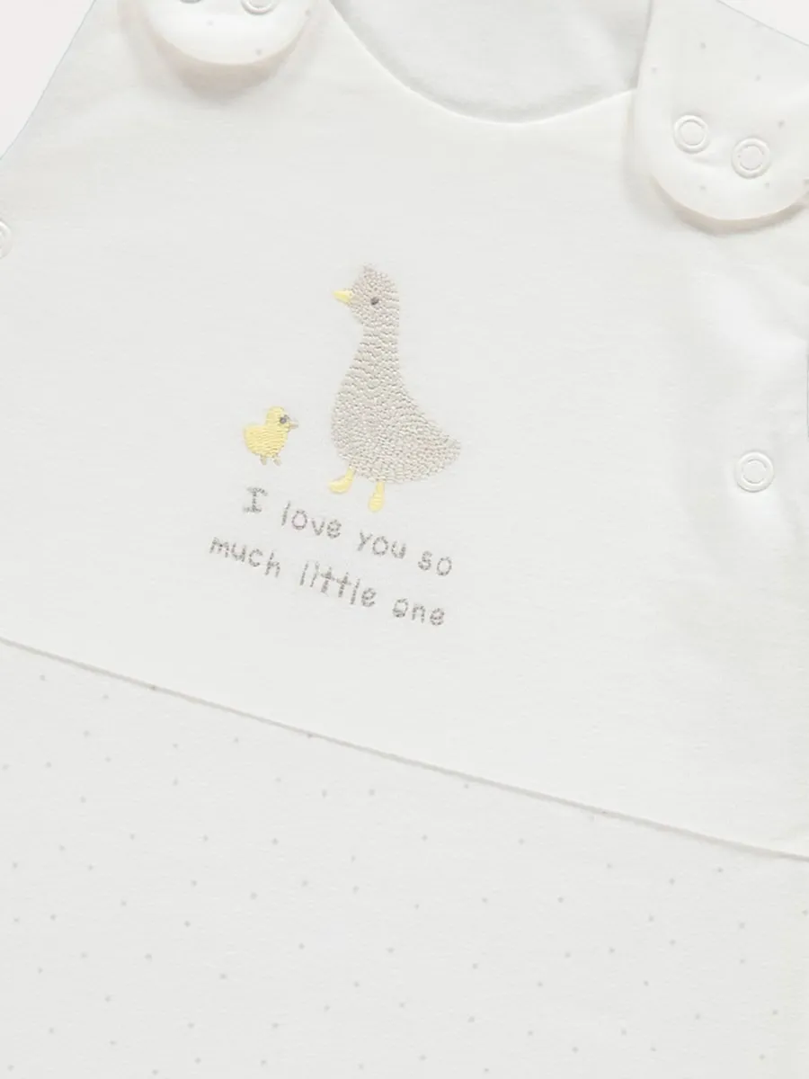 White Embroidered Goose Sleeping Bag 1 Tog
