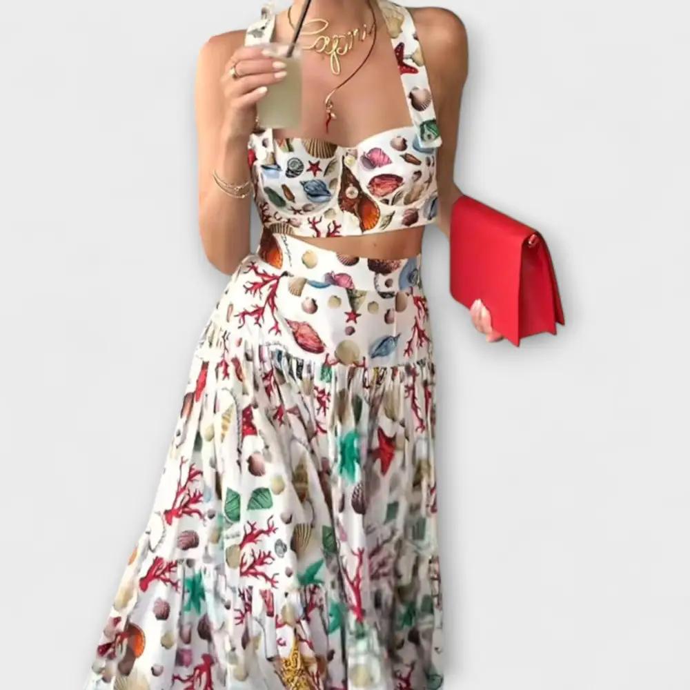 Skirt Floral Summer Two Piece Set